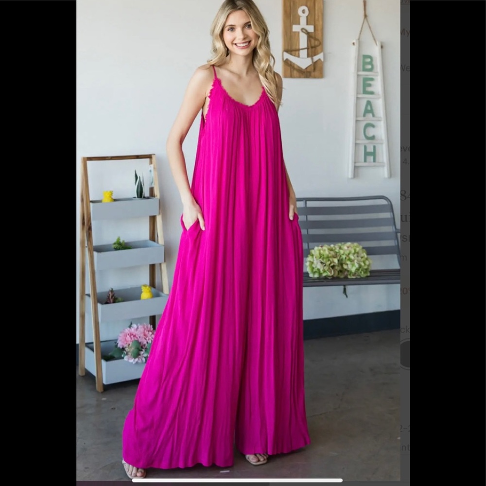 Wide Leg Solid Jumpsuit